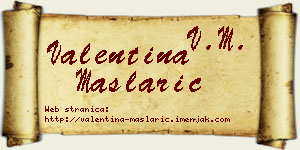 Valentina Maslarić vizit kartica